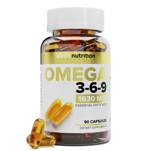 фото Рыбный жир OMEGA 3-6-9, aTech nutrition, 1630 мг, 90 капсул