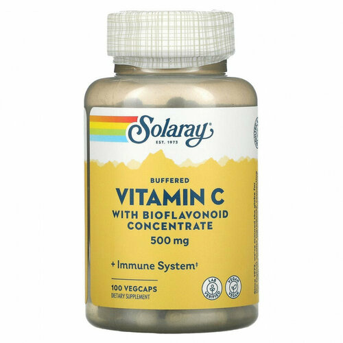 фото Buffered Vitamin C with Bioflavonoid concentrate (Витамин С) 500 мг 100 капсул (Solaray)