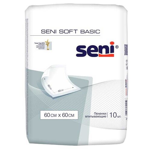 фото Пеленки Seni Soft Basic медицинские впитывающие одноразовые 60 x 60 см, 10 шт.