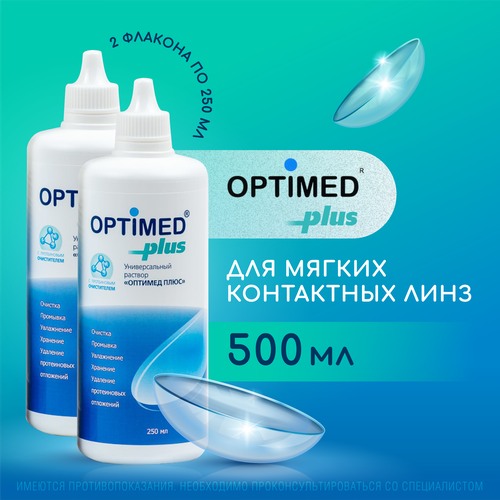 фото OPTIMED plus, 250 мл - 2 шт. Оптимед Плюс, Раствор для контактных линз