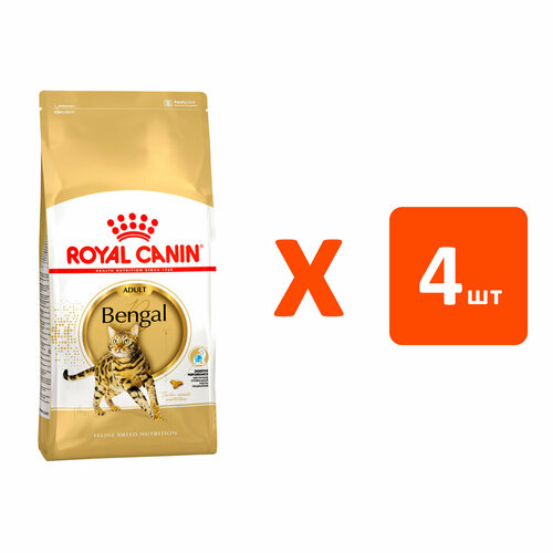 фото ROYAL CANIN BENGAL ADULT для взрослых бенгальских кошек 2 кг х 4 шт