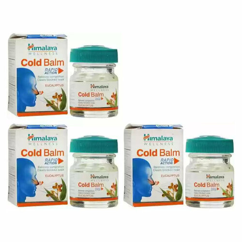 фото Бальзам успокаивающий Колд Балм Хималая (Cold Balm Himalaya), при простуде, при заложенности в носу и груди, 3х10 г.