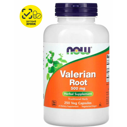 фото Now Foods, Valerian Root 500 мг (корень валерианы), для здоровья сердца, сосудов и нервной системы, 250 вег капсул