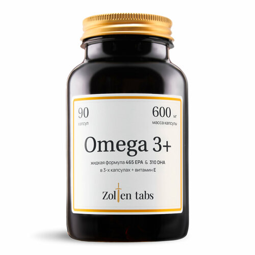 фото Omega 3 Zolten Tabs с витамином Е с высокой концентрацией рыбьего жира 90 капсул