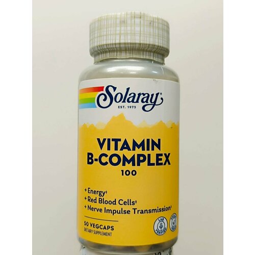 фото Solaray B-Complex 100 with Aloe Vera (Комплекс витаминов группы B с алоэ вера) 50 вег капсул