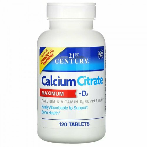 фото 21st Century Calcium Citrate MAXIMUM + D3 120 таб.