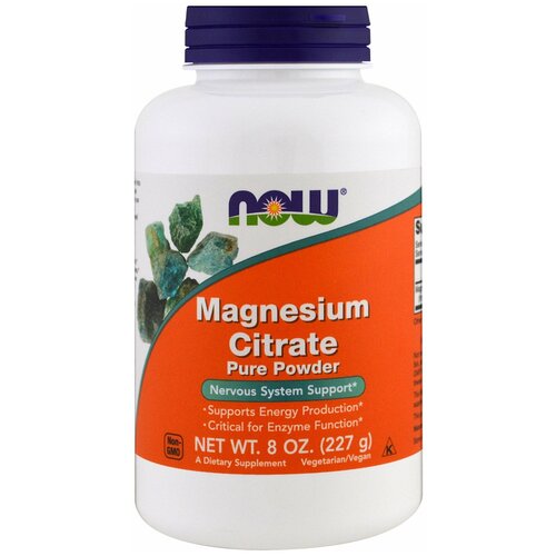 фото Порошок NOW Magnesium Citrate Pure Powder, 227 г, 220 мл