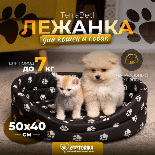 фото Лежанка для кошек и собак TerraBed овальная 