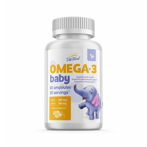 фото Омега 3 для детей с года VitaMeal Omega-3 Babу детская в ампулах-рыбках, 60 ампул