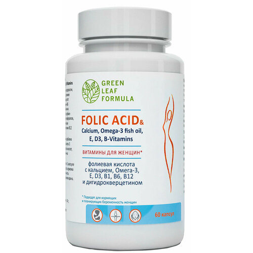 фото Фолиевая кислота FOLIC ACID & Calcium, витамины для беременных и кормящих, витамины для женщин, для кожи волос и ногтей, кальций Д3 и витамины группы В