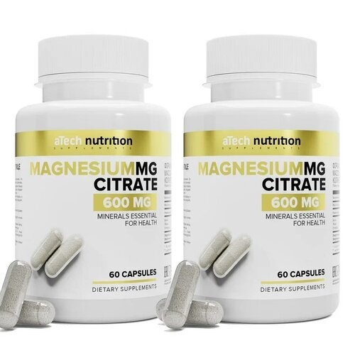 фото Набор 2 упаковки Магний цитрат / MAGNESIUM CITRATE aTech nutrition 60 + 60 капсул