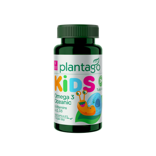 фото Plantago Omega 3 Oceanic KIDS, Детская Омега 3 жевательные капсулы» со вкусом тутти-фрутти 100 табл.