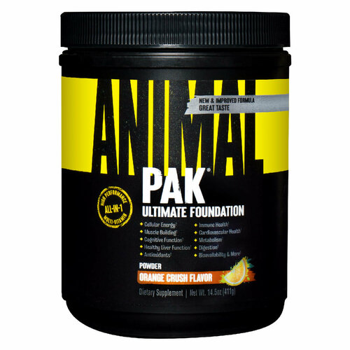 фото Витаминно-минеральный комплекс Animal Pak со вкусом апельсина, 411 г, Universal Nutrition