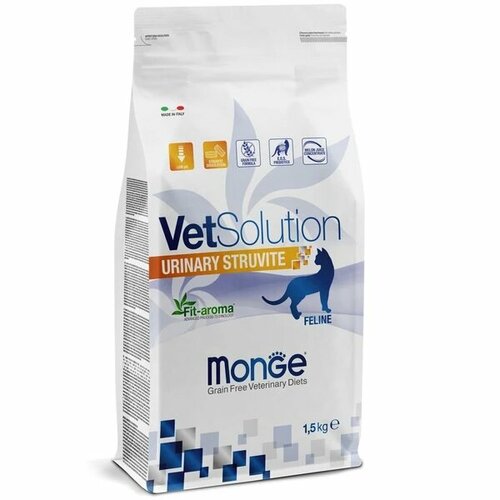 фото Сухой корм для кошек VetSolution Urinary Struvite, для лечения МКБ, беззерновой 1.5 кг