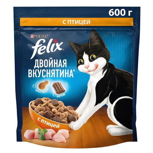 фото Сухой корм FELIX Двойная вкуснятина с птицей 600г