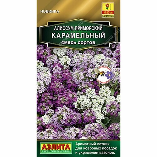 Семена Алиссум Карамельный, смесь сортов, однолетник, (Аэлита) 0,05г Золотая серия фото