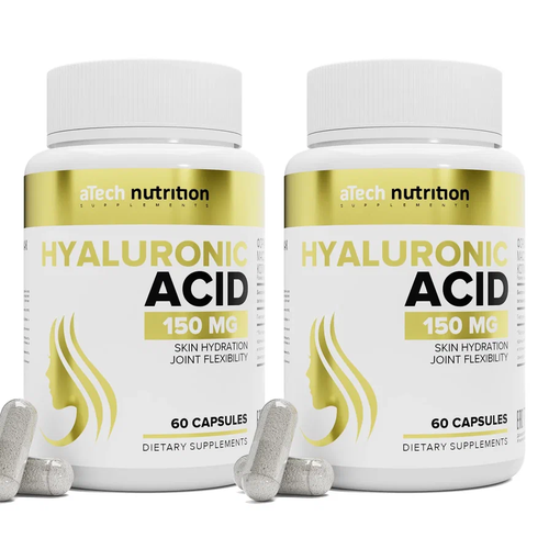 фото Набор 2 упаковки HYALURONIC ACID (Гиалуроновая кислота) aTech nutrition 60 + 60 капсул