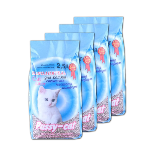 фото Наполнитель PUSSY-CAT Cat Litter Oceanic впитывающий цеолитовый для котят (2,5 л/1,5 кг) 4 шт