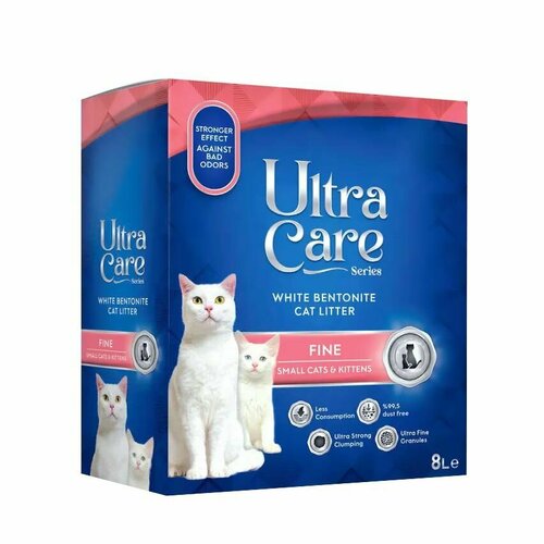 фото Ultra Care Fine Small Cats&Kittens комкующийся наполнитель для кошачьего туалета для котят и мелких кошек - 8 л (7 кг)