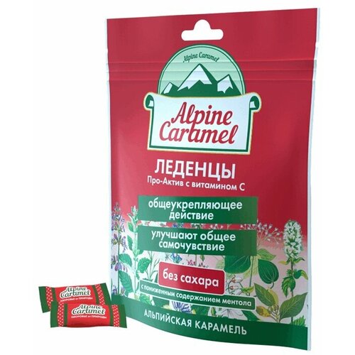 фото Alpine Caramel леденцы про-актив с витамином С без сахара 75 г