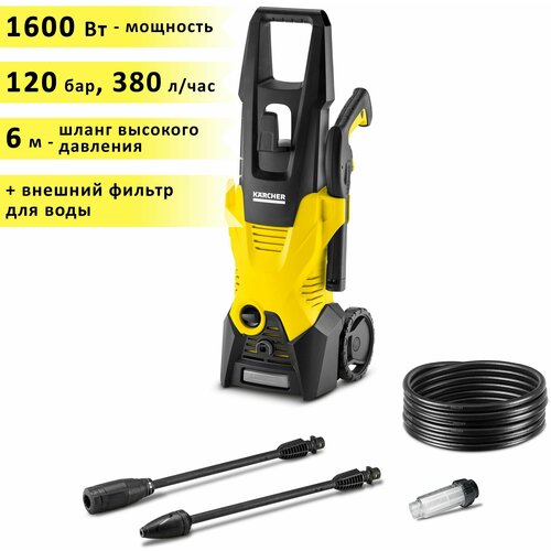 фото Мойка высокого давления (минимойка) KARCHER K 3, 120 бар, 380 л/час, шланг 6 м + фильтр для воды Basic Line