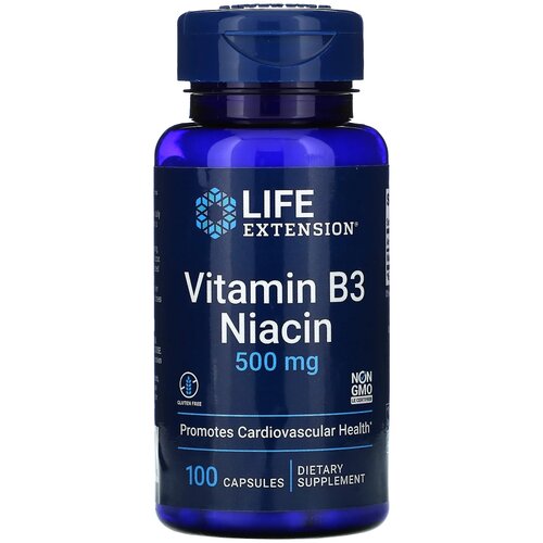 фото Капсулы Life Extension Vitamin B3 Niacin, 90 г, 500 мг, 100 шт.