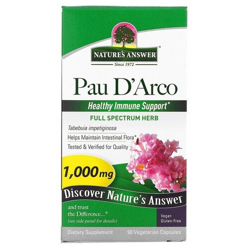 фото Nature's Answer Pau D'Arco 1000mg 90 вегетарианских капсул