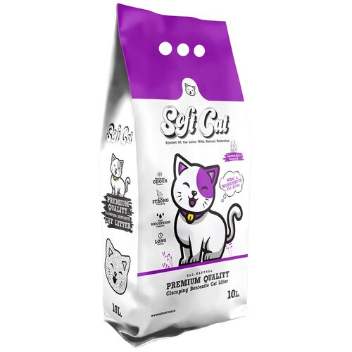 фото ​​​Наполнитель для кошек Soft Cat, комкующийся с ароматом лаванды 10 л