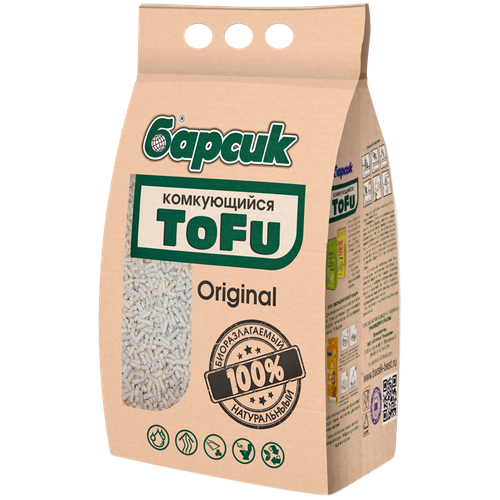 фото Комкующийся наполнитель Барсик TOFU Original, 4.5л, 1 шт.