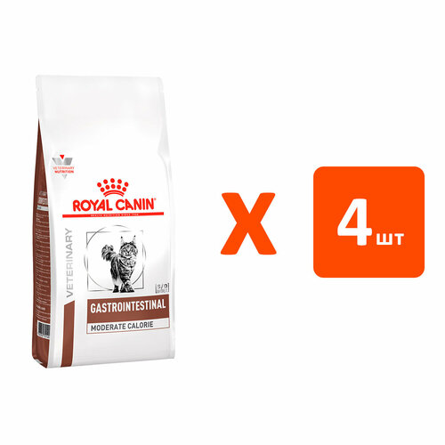 фото ROYAL CANIN GASTROINTESTINAL MODERATE CALORIE GIM35 для взр кош при заболев ЖКТ с умерен. сод. жиров 2 кг х 4 шт