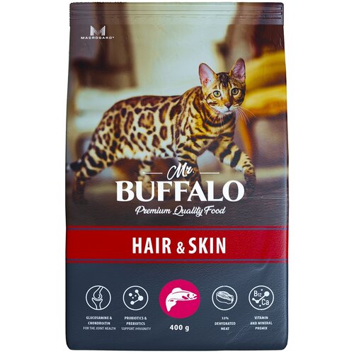 фото Сухой корм для кошек Mr.BUFFALO Hair and Skin с лососем 400 г