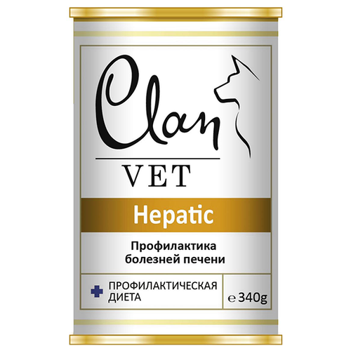 фото Влажный корм для собак CLAN VET, при заболеваниях печени 1 уп. х 6 шт. х 340 г