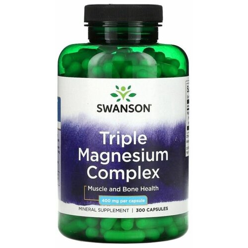 фото Магний 400 мг тройной комплекс Swanson Triple Magnesium Complex 300 капсул