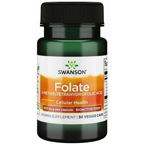 фото Фолиевая кислота 400 мкг SWANSON Folate 400 mcg - 30 капсул