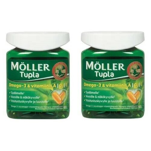 фото Рыбий жир Омега-3 Moller Tupla Omega-3 из Норвегии в капсулах 2*(100шт)