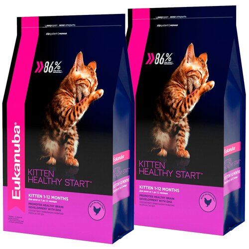 фото EUKANUBA KITTEN HEALTHY START для котят с птицей (5 + 5 кг)