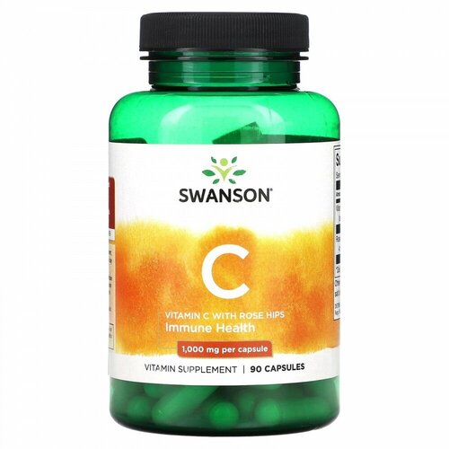 фото Swanson Vitamin C Rose Hips 1000mg 90 caps/ Витамин С с шиповником