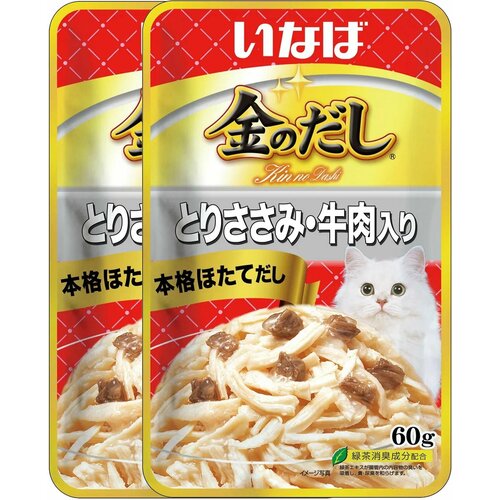 фото Влажный корм для кошек Inaba Kinnodashi Куриное филе с говядиной 60г х 2шт.