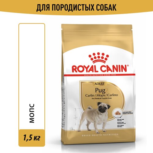 фото Сухой корм Royal Canin Pug Adult (Мопс Эдалт) для взрослых собак породы Мопс от 10 месяцев до 12 лет 1,5 кг