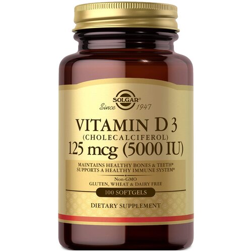 фото Капсулы SOLGAR Vitamin D3 (Cholecalciferol) 5000 МЕ, 100 шт.