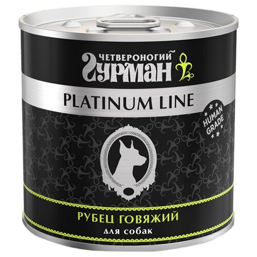 фото Влажный корм для собак Четвероногий Гурман Platinum line Рубец, беззерновой, говядина 1 уп. х 6 шт. х 525 г