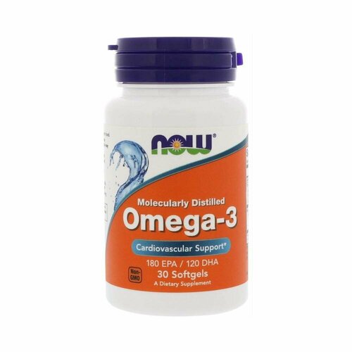 фото Омега 3 1000 мг Рыбий жир NOW Omega-3 30 капсул