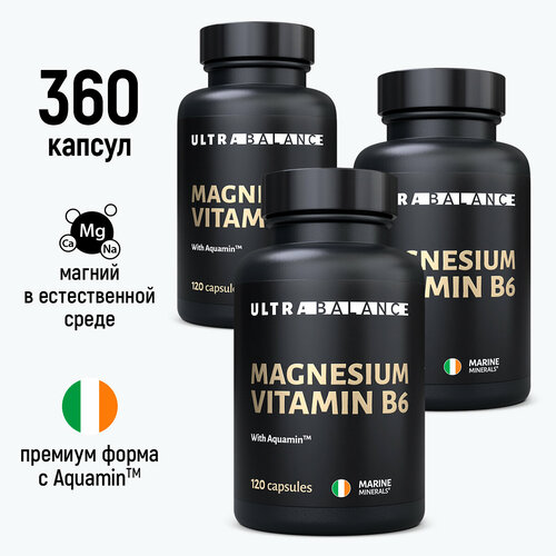 фото Магний В6, 360 капсул, Ultrabalance Magnesium Vitamin B6 Premium