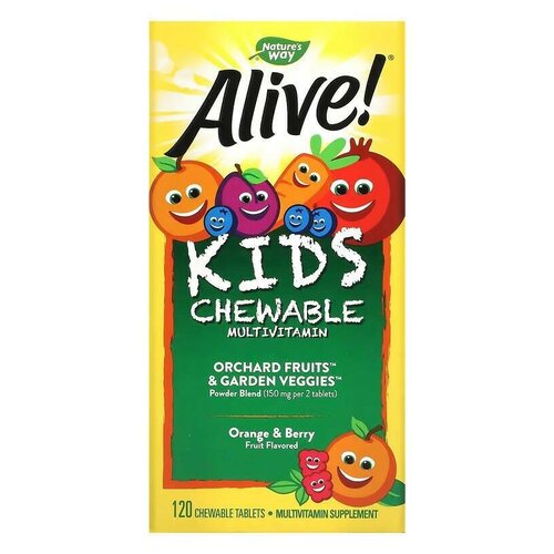 фото Таблетки Nature's Way Alive! Kids chewable multivitamin, 250 г, 120 шт.