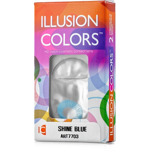 фото Контактные линзы ILLUSION Colors Shine, 2 шт., R 8,6, D 0, blue