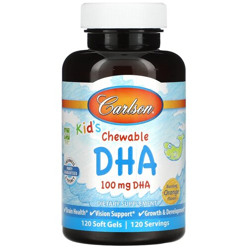 фото Kid's Chewable DHA таб. жев., 100 г, 120 шт., апельсин