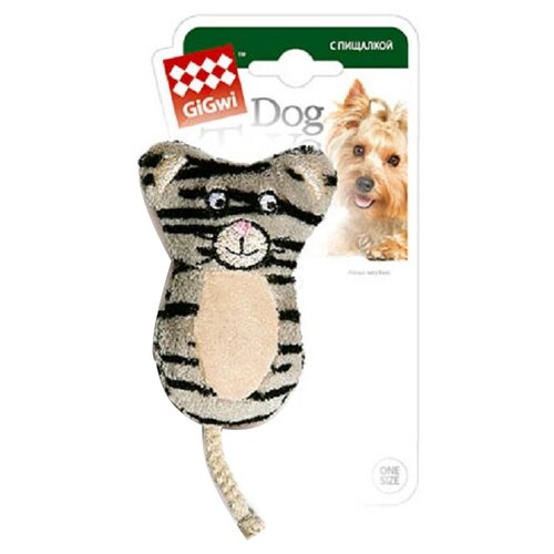 фото Игрушка  для кошек   GiGwi Dog Toys Кот без набивки (75024),  серый, 1шт.