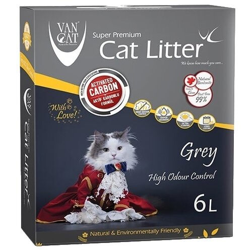 фото Комкующийся наполнитель Van Cat Grey, 6л, 1 шт.