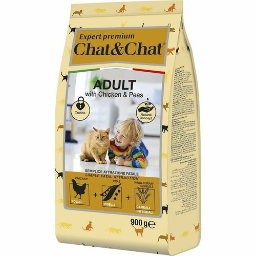 фото Сухой корм Chat&Chat Expert Premium Adult with chicken & peas, для взрослых кошек с курицей и горохом, 900г