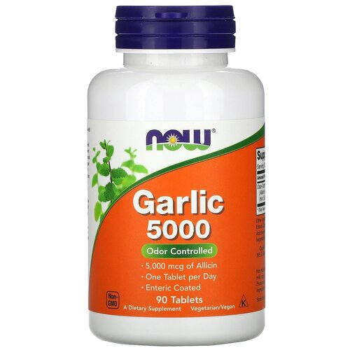 фото Таблетки NOW Garlic 5000, 140 г, 5000 мкг, 90 шт.